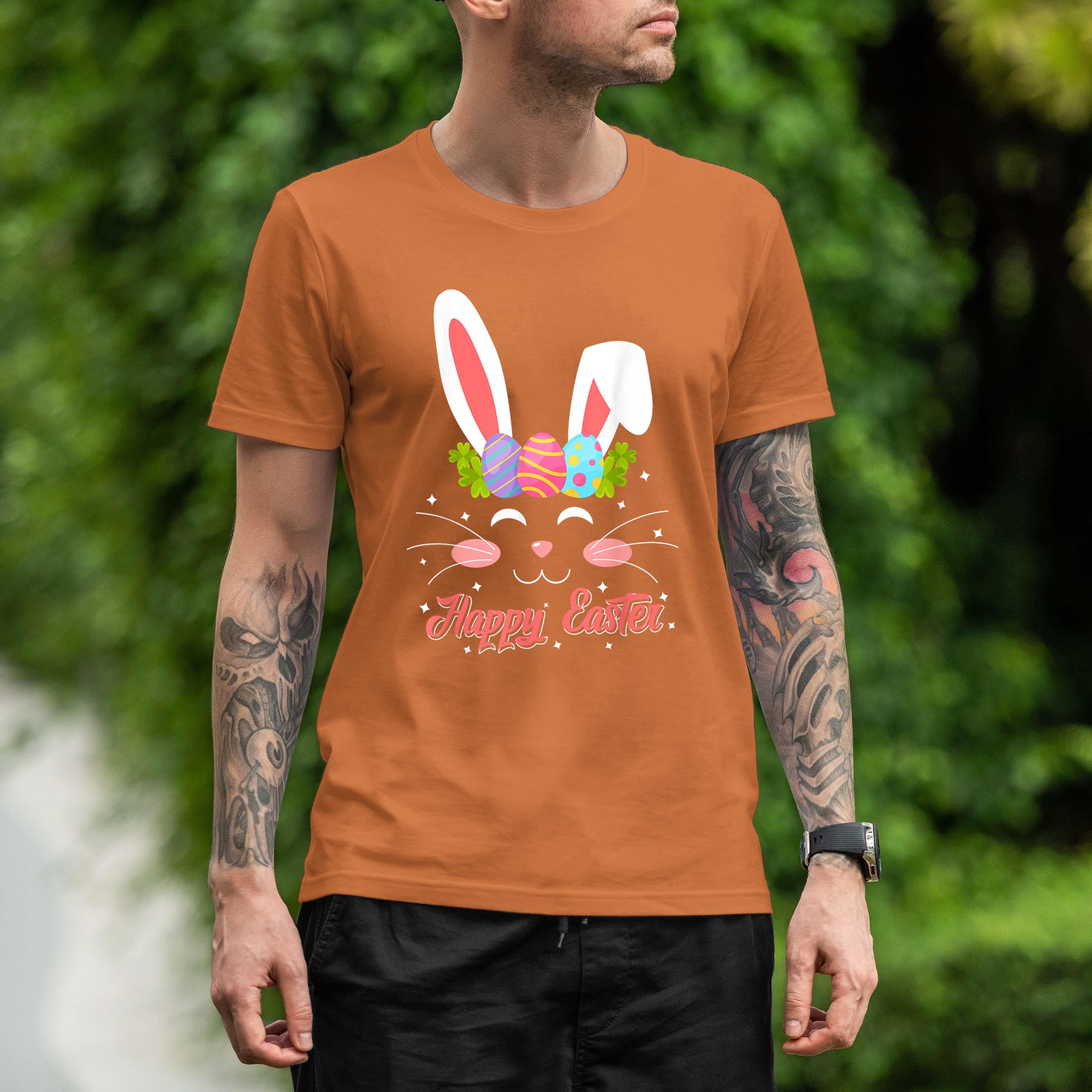 Cute Easter Shirt Rabbit Face Happy Easter Boys Girls Kids Shirt 